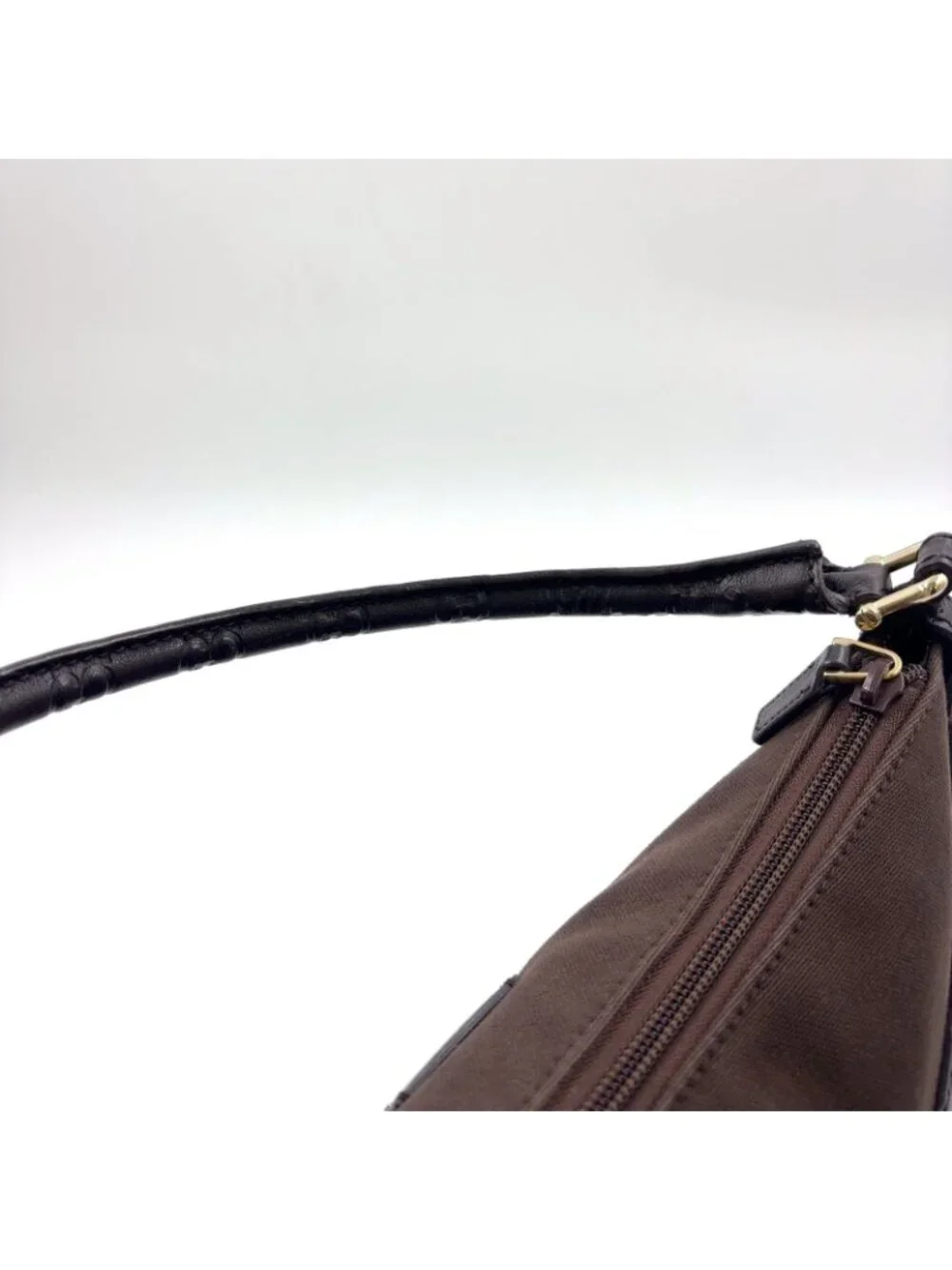 ★SOLD★ Gucci Limited Guccissima Leather Canvas Dark Brown Shoulder Bag Silver - Picture 11 of 15
